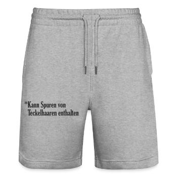 Teckelhaare? das ist Mode! - Stanley/Stella Unisex Bio Joggingshorts Trainer  - Grau meliert - Vorne - Nik (191cm) & Marisol (170cm)