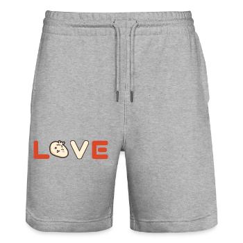 Liebe für knödel - Stanley/Stella Unisex Bio Joggingshorts Trainer  - Grau meliert - Vorne - Nik (191cm) & Marisol (170cm)