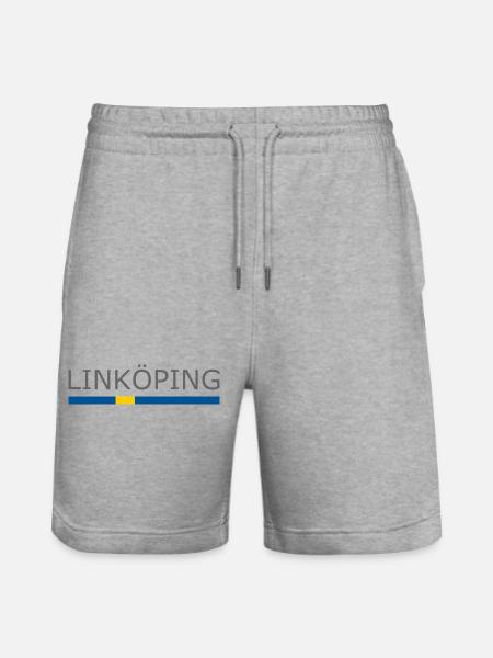 Sweden Flag - Linköping - Sverige - Schweden - Stanley/Stella Trainer Unisex Organic Jogging Shorts - heather grey
