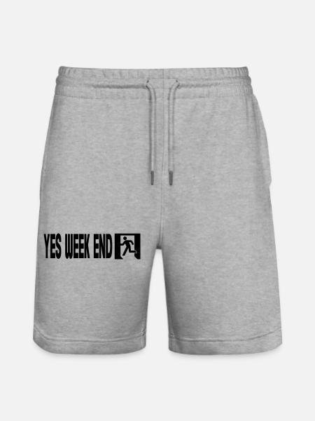 Yes Week End - Emergency - Stanley/Stella Trainer Unisex Organic Jogging Shorts - heather grey