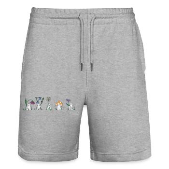 lovely ghosts - Stanley/Stella Unisex Bio Joggingshorts Trainer  - Grau meliert - Vorne - Nik (191cm) & Marisol (170cm)