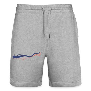 Iconic Data Viz: Minard 1812 - Blue / Orange - Stanley/Stella Trainer Unisex Organic Jogging Shorts - heather grey - Front - Nik (191cm) & Marisol (170cm)