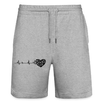 Herz_Camper - Stanley/Stella Unisex Bio Joggingshorts Trainer  - Grau meliert - Vorne - Nik (191cm) & Marisol (170cm)