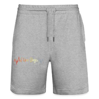 Hundeliebhaber Herzlinie - Stanley/Stella Unisex Bio Joggingshorts Trainer  - Grau meliert - Vorne - Nik (191cm) & Marisol (170cm)