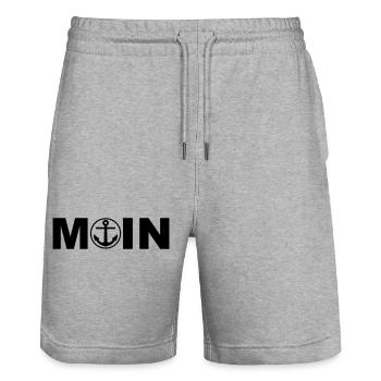 MOIN - Das nordische Motiv - Stanley/Stella Unisex Bio Joggingshorts Trainer  - Grau meliert - Vorne - Nik (191cm) & Marisol (170cm)