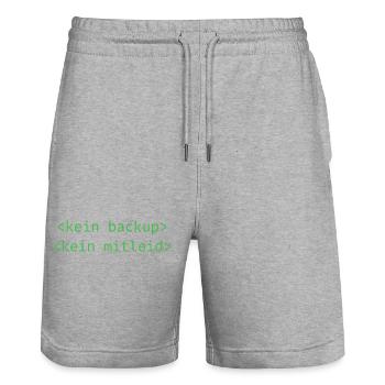 Kein Backup Kein Mitleid - Stanley/Stella Unisex Bio Joggingshorts Trainer  - Grau meliert - Vorne - Nik (191cm) & Marisol (170cm)
