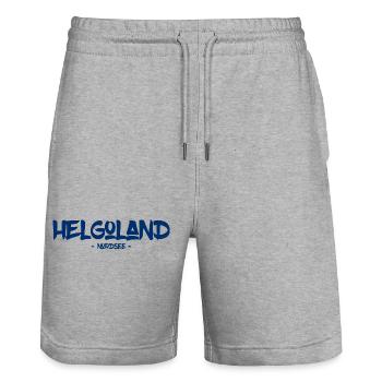 Helgoland - Nordsee - Insel - Lange Anna - Stanley/Stella Unisex Bio Joggingshorts Trainer  - Grau meliert - Vorne - Nik (191cm) & Marisol (170cm)