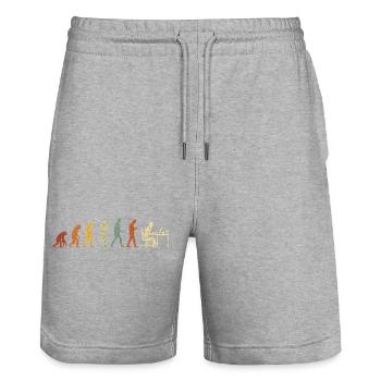Programmers – Coding Developers & Computer Scientists - Stanley/Stella Trainer Unisex Organic Jogging Shorts - heather grey - Front - Nik (191cm) & Marisol (170cm)