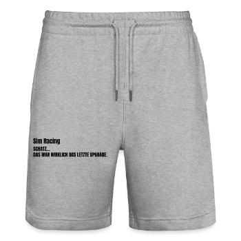 SCHATZ...DAS WAR WIRKLICH DAS LETZTE UPGRADE - Stanley/Stella Unisex Bio Joggingshorts Trainer  - Grau meliert - Vorne - Nik (191cm) & Marisol (170cm)