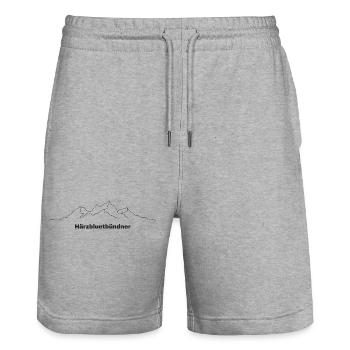 Bündner - Stanley/Stella Unisex Bio Joggingshorts Trainer  - Grau meliert - Vorne - Nik (191cm) & Marisol (170cm)