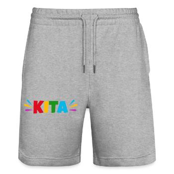 KITA  - Stanley/Stella Unisex Bio Joggingshorts Trainer  - Grau meliert - Vorne - Nik (191cm) & Marisol (170cm)