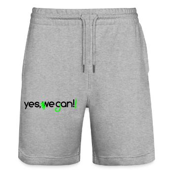 yes vegan - Short de jogging bio TRAINER Stanley/Stella unisexe - gris chiné - Devant - Nik (191cm) & Marisol (170cm)