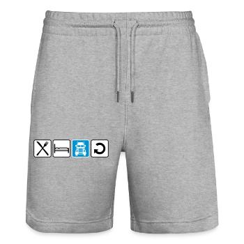 logo manger dormir conduire répéter camion camion camion fe - Short de jogging bio TRAINER Stanley/Stella unisexe - gris chiné - Devant - Nik (191cm) & Marisol (170cm)
