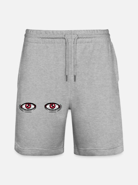 2 big eyes - Stanley/Stella Trainer Unisex Organic Jogging Shorts - heather grey
