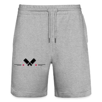 Couteaux de cuisine pour les chefs étoilés - Short de jogging bio TRAINER Stanley/Stella unisexe - gris chiné - Devant - Nik (191cm) & Marisol (170cm)