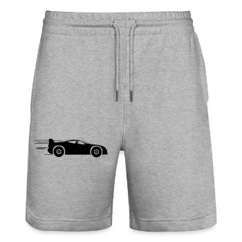 Voitures de sport et courses - Short de jogging bio TRAINER Stanley/Stella unisexe - gris chiné - Devant - Nik (191cm) & Marisol (170cm)
