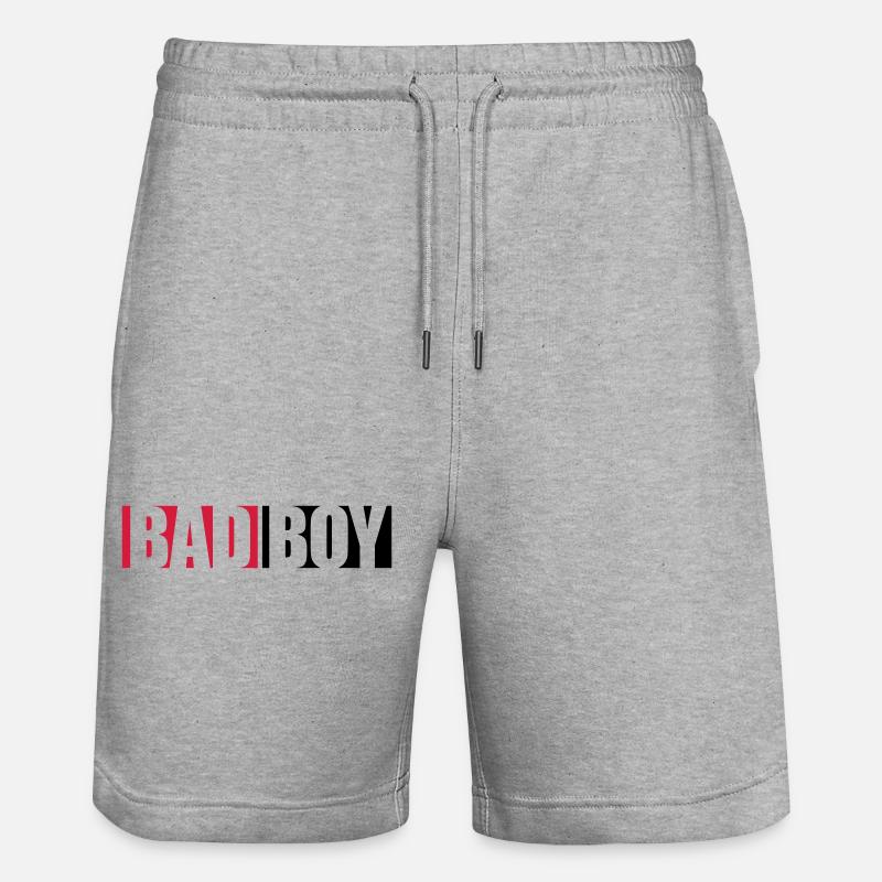 Texte Bad Boy - Short de jogging bio TRAINER Stanley/Stella unisexe - gris chiné