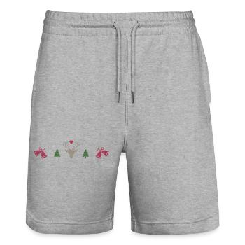 Petits cadeaux amusants pour Noël - Short de jogging bio TRAINER Stanley/Stella unisexe - gris chiné - Devant - Nik (191cm) & Marisol (170cm)