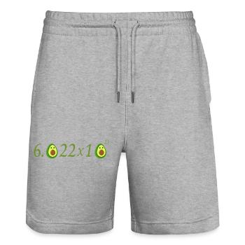 Vibrant Avocado Fruit Pattern T-Shirt - Stanley/Stella Trainer Unisex Organic Jogging Shorts - heather grey - Front - Nik (191cm) & Marisol (170cm)