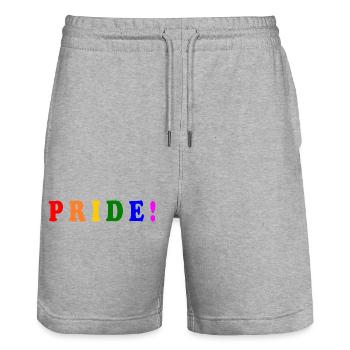 Pride - Short de jogging bio TRAINER Stanley/Stella unisexe - gris chiné - Devant - Nik (191cm) & Marisol (170cm)