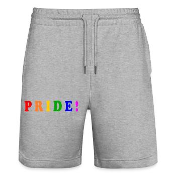 Pride - Short de jogging bio TRAINER Stanley/Stella unisexe - gris chiné - Devant - Nik (191cm) & Marisol (170cm)