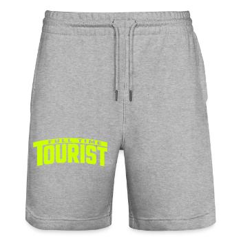 Full Time Tourist | Farbe änderbar - Stanley/Stella Unisex Bio Joggingshorts Trainer  - Grau meliert - Vorne - Nik (191cm) & Marisol (170cm)