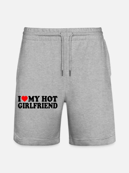i love my hot girlfriend - Short de jogging bio TRAINER Stanley/Stella unisexe - gris chiné