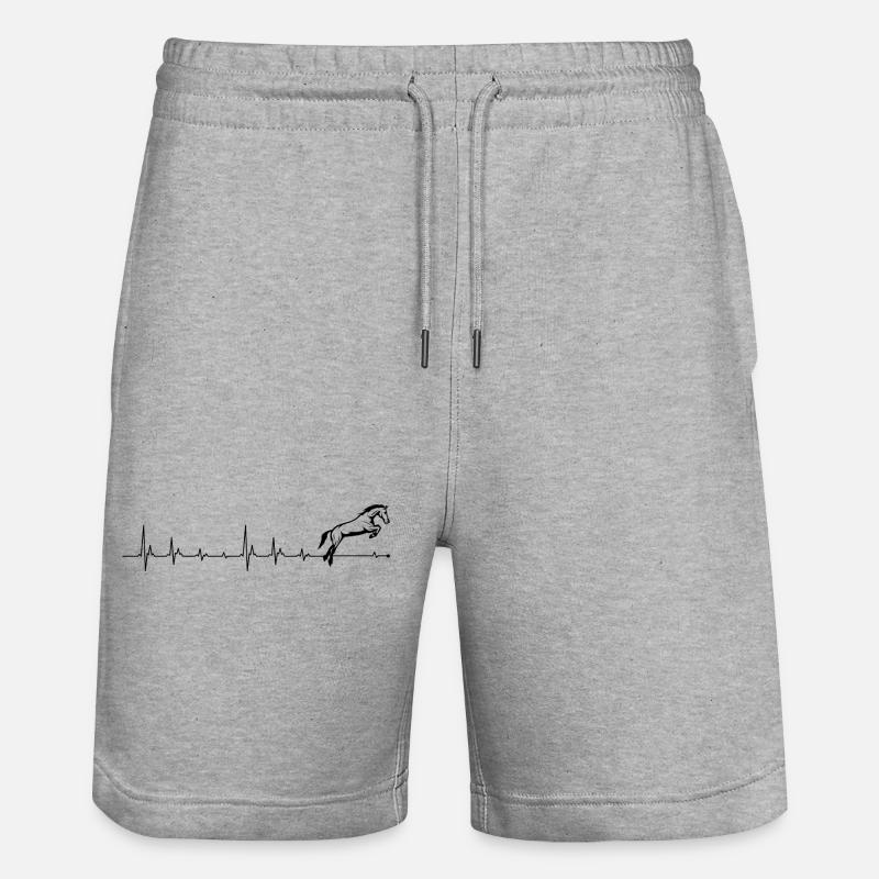 Cheval battant de cœur - Short de jogging bio TRAINER Stanley/Stella unisexe - gris chiné