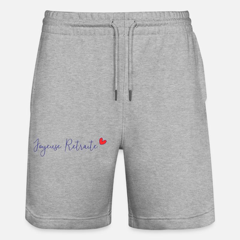 RETRAITE. BONNE RETRAITE. JOYEUSE RETRAITE - Short de jogging bio TRAINER Stanley/Stella unisexe - gris chiné