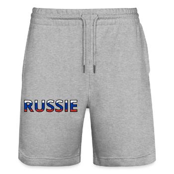 Drapeau russie - Short de jogging bio TRAINER Stanley/Stella unisexe - gris chiné - Devant - Nik (191cm) & Marisol (170cm)