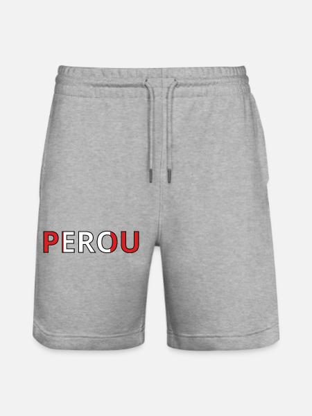 Drapeau Pérou - Short de jogging bio TRAINER Stanley/Stella unisexe - gris chiné