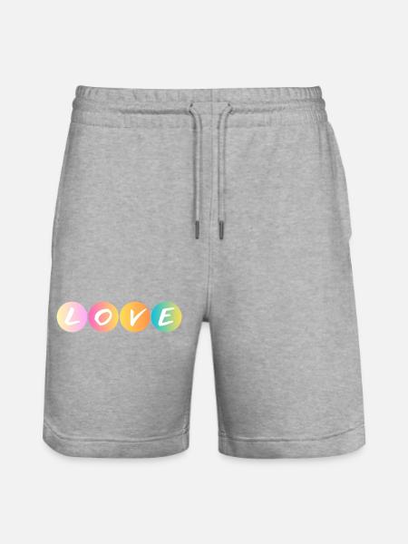 Love - Love - Ti amo - Stanley/Stella Trainer Unisex Organic Jogging Shorts - heather grey