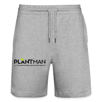Plant Man | PlantPower-NoLimits - Stanley/Stella Unisex Bio Joggingshorts Trainer  - Grau meliert - Vorne - Nik (191cm) & Marisol (170cm)