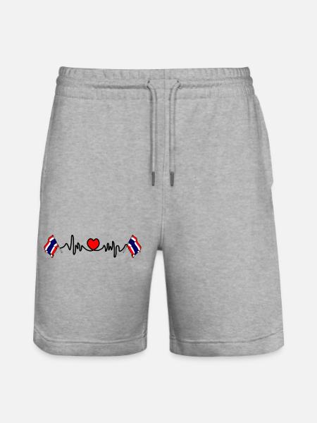Herzfrequenz-Cardio für Thailand - Stanley/Stella Unisex Bio Joggingshorts Trainer - Grau meliert