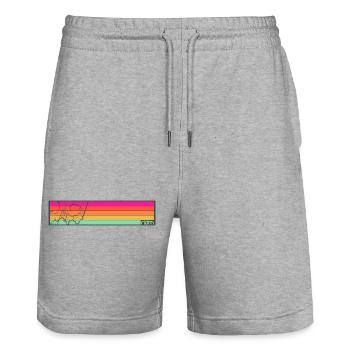 ridm skull stripes - Stanley/Stella Unisex Bio Joggingshorts Trainer  - Grau meliert - Vorne - Nik (191cm) & Marisol (170cm)