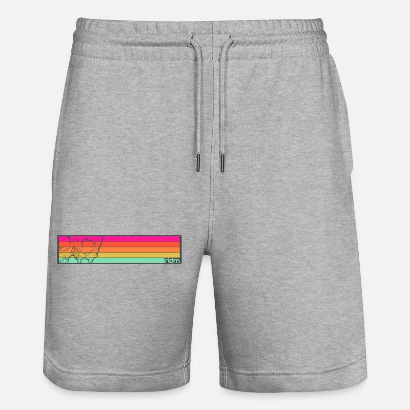 ridm skull stripes - Stanley/Stella Unisex Bio Joggingshorts Trainer  - Grau meliert