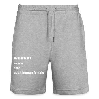 Adult Human Female - Stanley/Stella Unisex Bio Joggingshorts Trainer  - Grau meliert - Vorne - Nik (191cm) & Marisol (170cm)