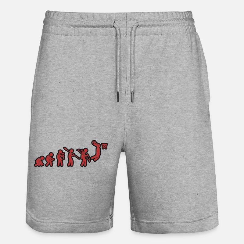 Evolution Basket-ball Rouge Grunge - Short de jogging bio TRAINER Stanley/Stella unisexe - gris chiné