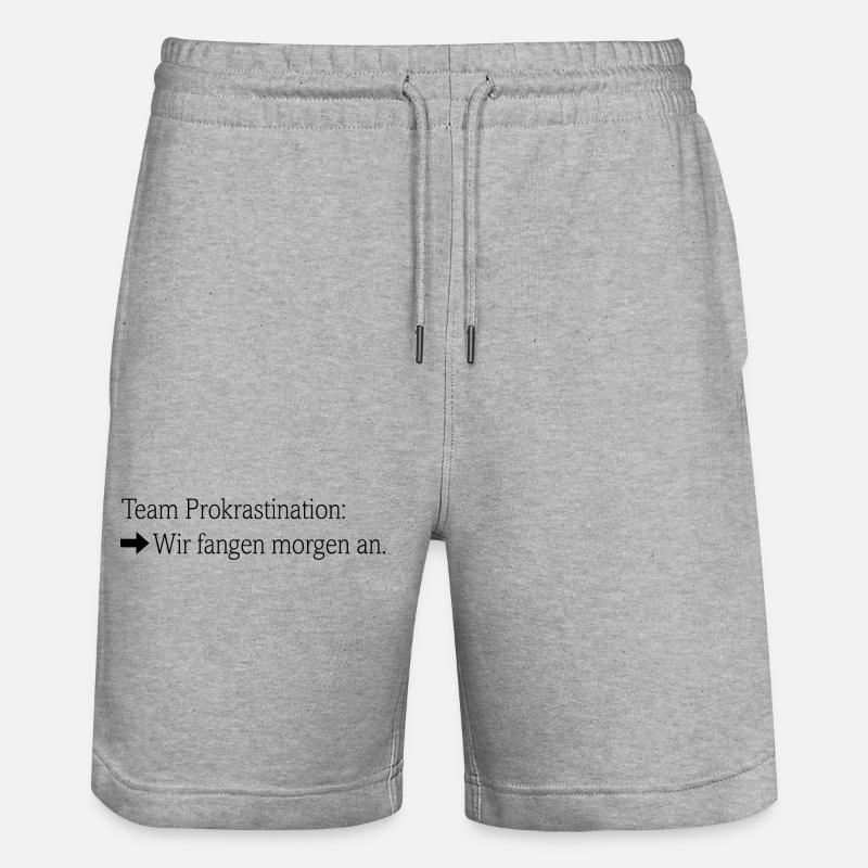 Team Prokrastination - Stanley/Stella Unisex Bio Joggingshorts Trainer  - Grau meliert
