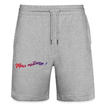 GELIEBTE. VIELEN DANK. DANKE HERRIN. GELIEBTE - Stanley/Stella Unisex Bio Joggingshorts Trainer  - Grau meliert - Vorne - Nik (191cm) & Marisol (170cm)