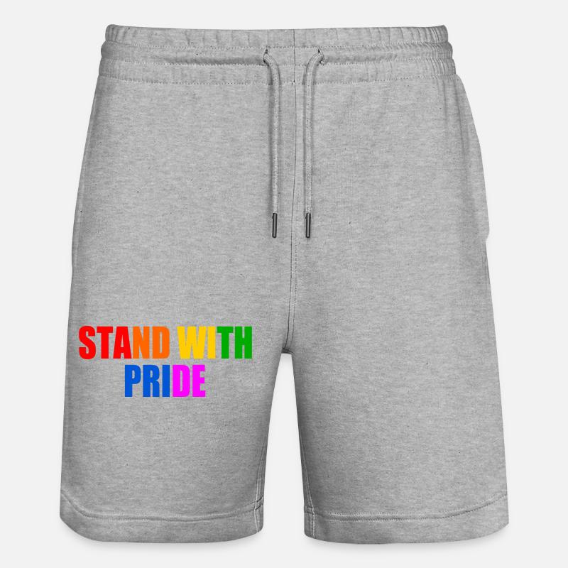 Stand with pride - Short de jogging bio TRAINER Stanley/Stella unisexe - gris chiné