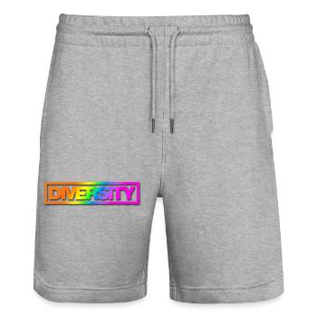 Typo Diversity Kontur Rainbow Shadow - Stanley/Stella Unisex Bio Joggingshorts Trainer  - Grau meliert - Vorne - Nik (191cm) & Marisol (170cm)