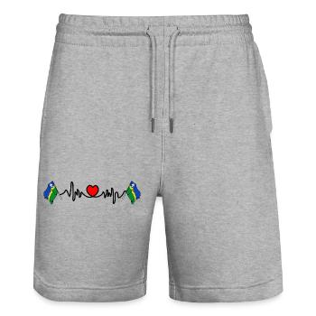 Cardio fréquence cardiaque pour la province du Flevoland - Short de jogging bio TRAINER Stanley/Stella unisexe - gris chiné - Devant - Nik (191cm) & Marisol (170cm)
