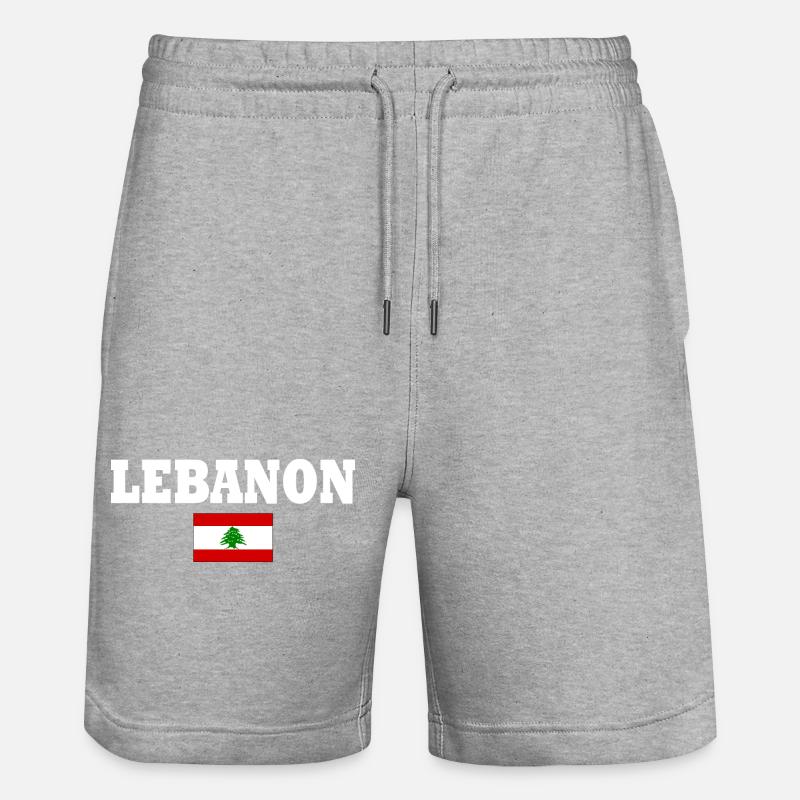 Libanon - Stanley/Stella Unisex Bio Joggingshorts Trainer - Grau meliert
