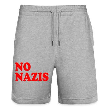 No nazis - Stanley/Stella Unisex Bio Joggingshorts Trainer  - Grau meliert - Vorne - Nik (191cm) & Marisol (170cm)
