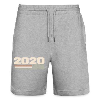 2020 Anniversary Gift 2020 Limited Edition 2020 - Stanley/Stella Trainer Unisex Organic Jogging Shorts - heather grey - Front - Nik (191cm) & Marisol (170cm)