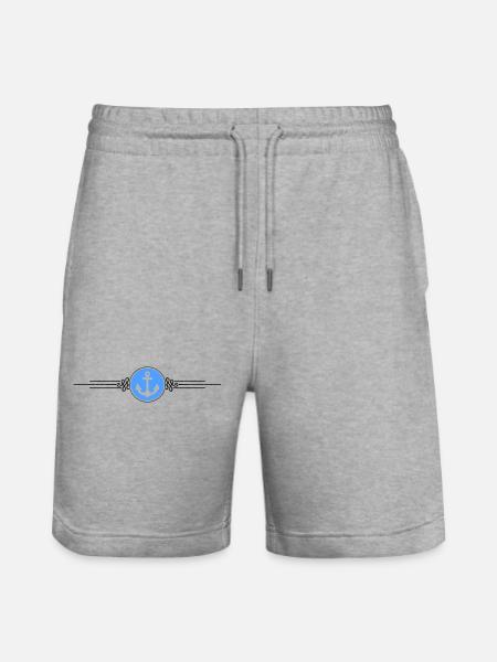 Anchor Symbol Dash - Stanley/Stella Trainer Unisex Organic Jogging Shorts - heather grey