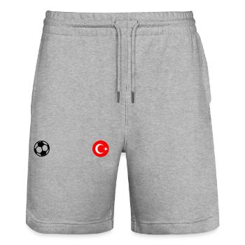 Türkei - Stanley/Stella Unisex Bio Joggingshorts Trainer  - Grau meliert - Vorne - Nik (191cm) & Marisol (170cm)