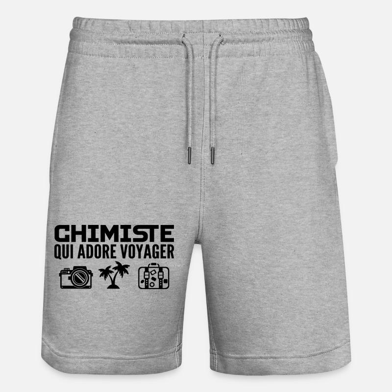 Voyageurs & Chimistes : Passion & Découverte - Short de jogging bio TRAINER Stanley/Stella unisexe - gris chiné