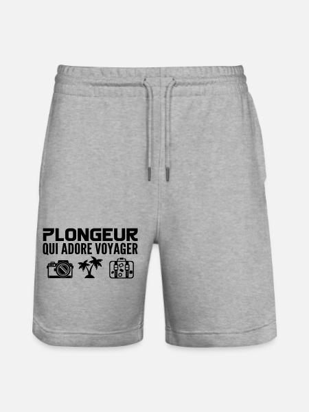 Voyageurs & Plongeurs : Passion & Découverte - Short de jogging bio TRAINER Stanley/Stella unisexe - gris chiné